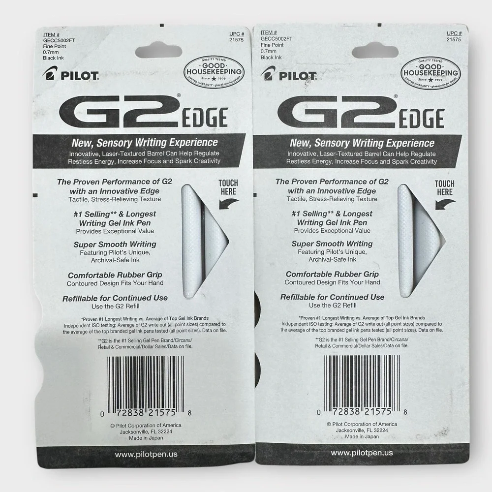 Pilot G2 Edge Gel‎ Pens Black Ink 0.7mm Fine Point Japan 40 Pens 8×5 Pack Lot